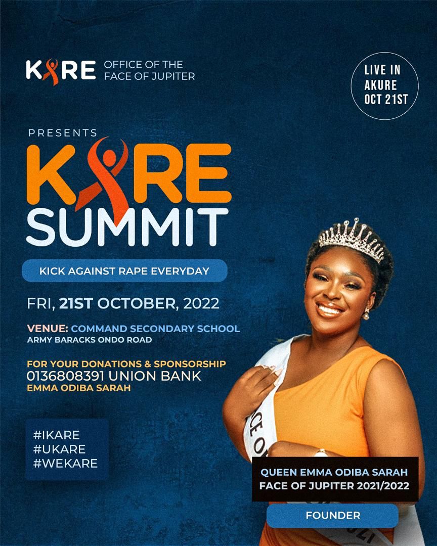 breezey_mc's tweet photo. #KARESUMMIT IS TODAY. THE MOVEMENT AGAINST RAPE ON A DAILY BASIS IS THE GOAL. JOIN US TODAY AND WITNESS THE HISTORY MAKING COMMENCEMENT OF THIS MOVEMENT.
SEE YOU THERE
#IKARE
#UKARE
#WEKARE https://t.co/2238g9TAfP