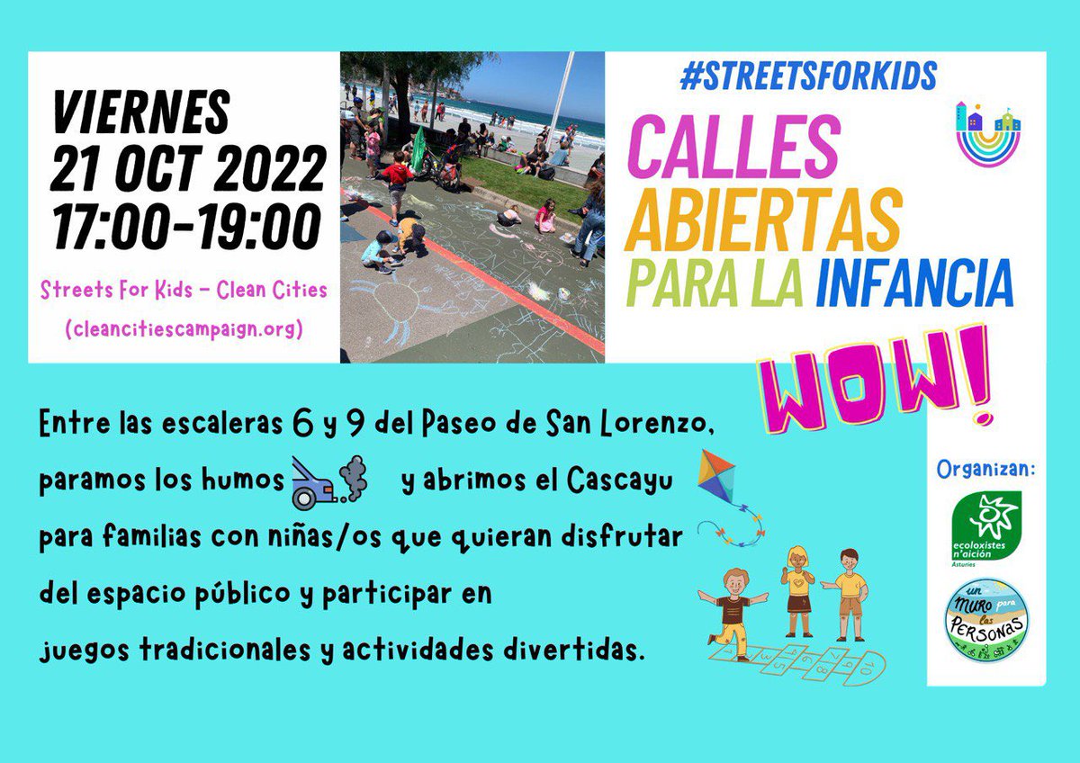 #CallesAbiertasParaLaInfancia #StreetsForKids #Gijón #Xixón @familiasenbici @MovilidadGijon @nortes_me