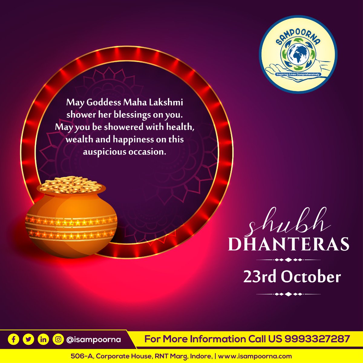 iSampoorna's tweet photo. We wish you a Happy and Prosperous Dhanteras.
#dhanteras #festival #happydhanteras #india #dhanteraswishes #indianfestival #jewellery #sampoornaevent #verticles #sehat #sahyog #sardar #sauhard #saundarya #swaad #ipriyankbanthia #sampoornacommunity #donation #cards https://t.co/Cx6P6PNG5V