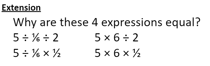 MrTaylorMaths2's tweet photo. Really like these 2 extension questions I came up with from the multiplying and dividing fractions unit we've been doing. https://t.co/VgDhiGKshF