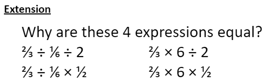 Really like these 2 extension questions I came up with from the multiplying and dividing fractions unit we've been doing.