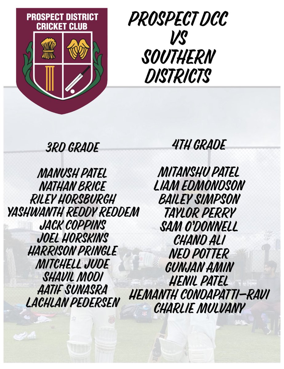 ProspectPirates's tweet photo. R2 senior teams vs Southern Dist and Juniors vs West Torrens❤️🏴‍☠️🏏 https://t.co/zTKRMZ6M4U