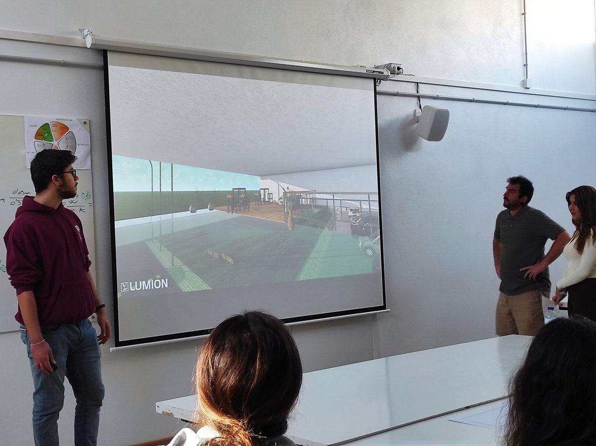 cpifppiramide's tweet photo. DISEÑANDO EL FUTURO EN #3d  #alumnado de 2º del #ciclosuperior de #proyectos de #edificación expone al cliente su #Proyecto #Edificación que están diseñando y su modelado #3D  @sketchup_official  @lumion_world 💻 🏗️ del #proyectosedificacion 🏬 de una Nave #logistica en #plhus https://t.co/L3tpiwch5E