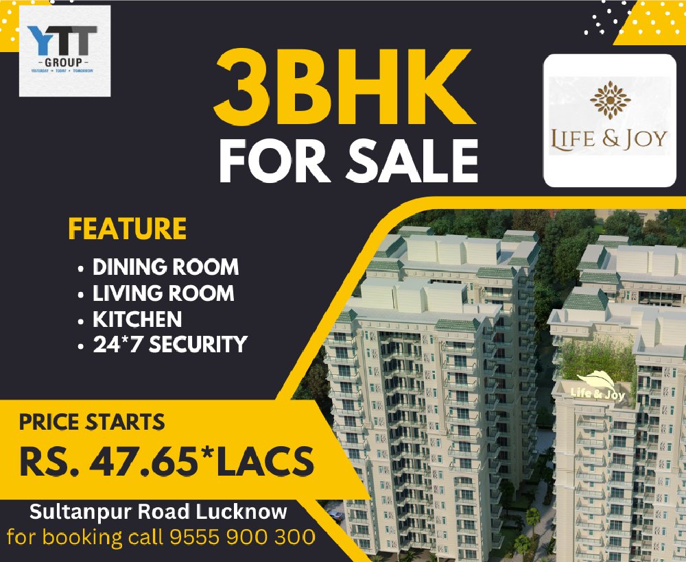 yttgroup's tweet photo. Sultanpur Road, Lucknow
3 BHK Flats/Apartments
3 BHK starting from ₹ 47.65 Lacs
For Booking Call 9555 900 300
#Yttgroup #lifeandjoy #Lucknow https://t.co/XFtzTZYRZB