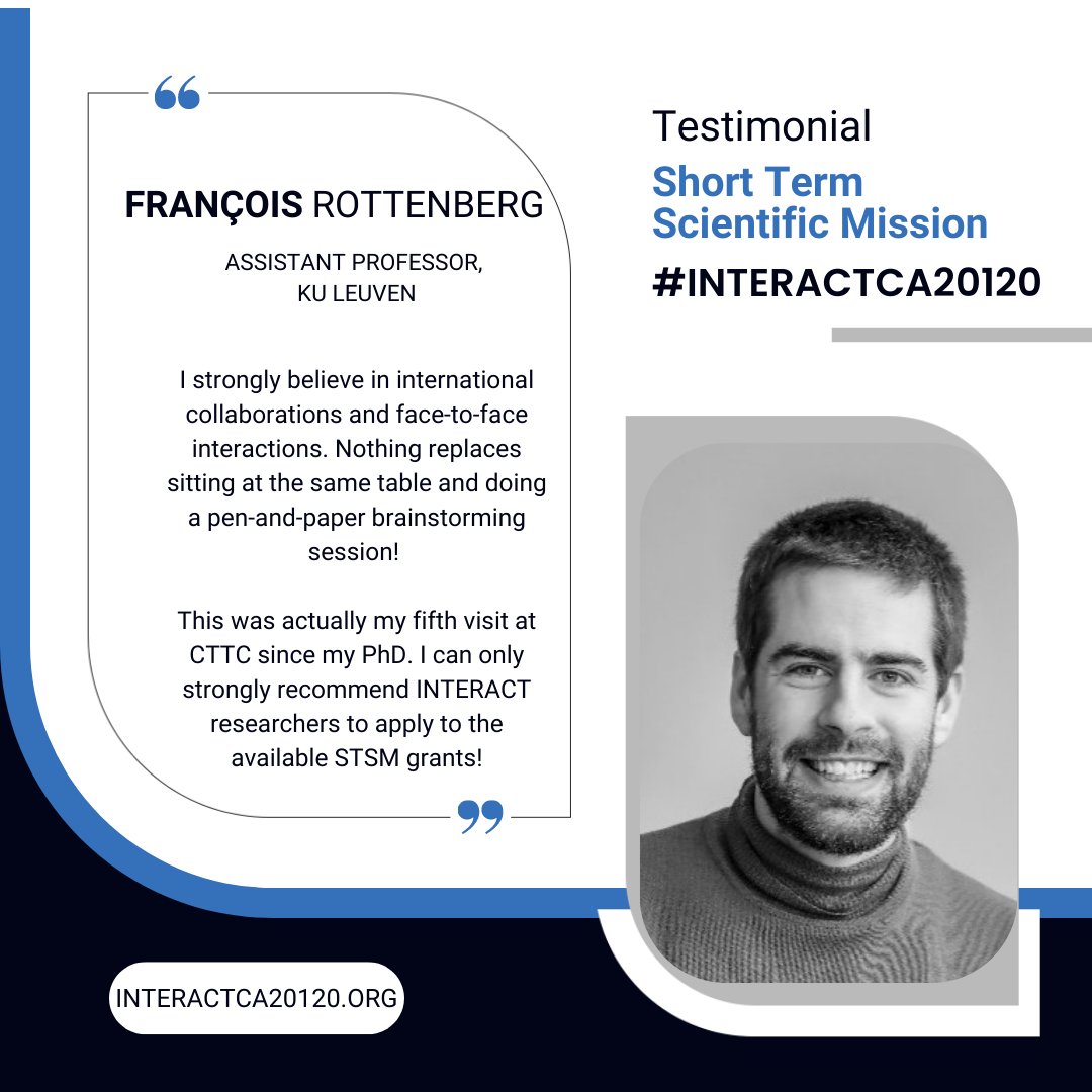 interactca20120's tweet photo. Thanks to a #interactca20120 #stsm grant, Prof. François Rottenberg (@KU_Leuven) could visit the lab of Dr. Xavier Mestre @CttcTech. Read his testimonial: https://t.co/XjvHEQsewr
Interested in a STSM grant yourself? More info on https://t.co/2ujPm0ooov
@COSTprogramme #costactions https://t.co/hV7NO7MqN6