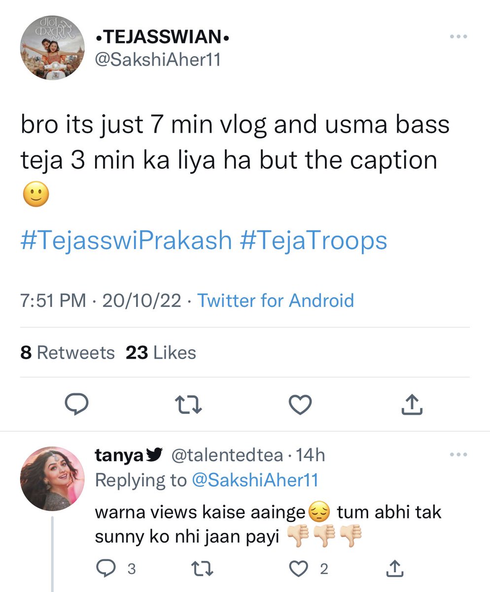 monikabing18's tweet photo. @shriteju33 Sali to tu hai nalli poops 💩 jaake inko bol start karenge to milega vapis, I wish you went to school but what to expect @itsmetejasswi fans are abusive just like her https://t.co/9AwUSWHe92