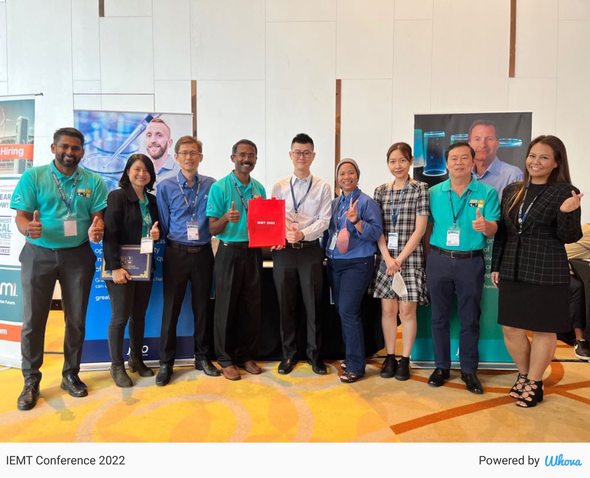 eidarahims's tweet photo. Congratulations IEMT Committee. Great 2022 F2F conference after 4 years of hibernation. We are happy to be among the Platinum Sponsor! #TrialSampleTwitter via Whova event app https://t.co/SuhwV3n0Wg https://t.co/37DNYtmI7W