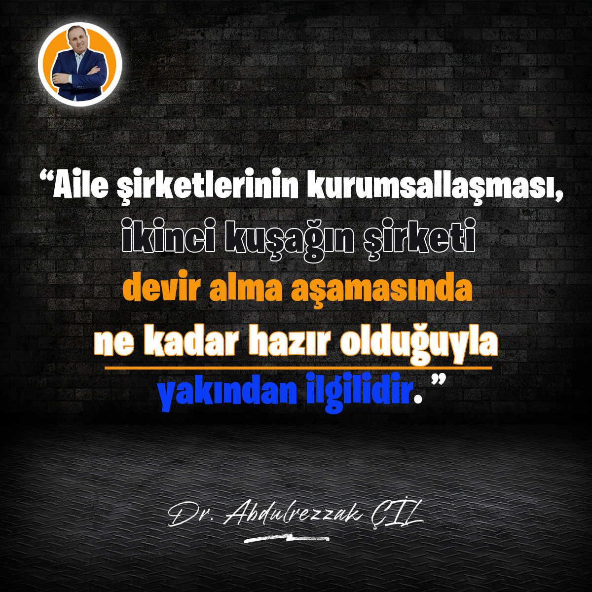 Aile şirketlerinin kurumsallaşması ikinci kuşağın şirketi devir alma aşamasında ne kadar hazır olduğuyla yakından ilgilidir.
.
☎Telefon: 0216 335 17 69
💻abdulrezzakcil.com
.
#kurumsallaşma #kurumsaldanışmanlık
#aileşirketleri #liderlik
#ailedanışmanlığı #aileşirketi