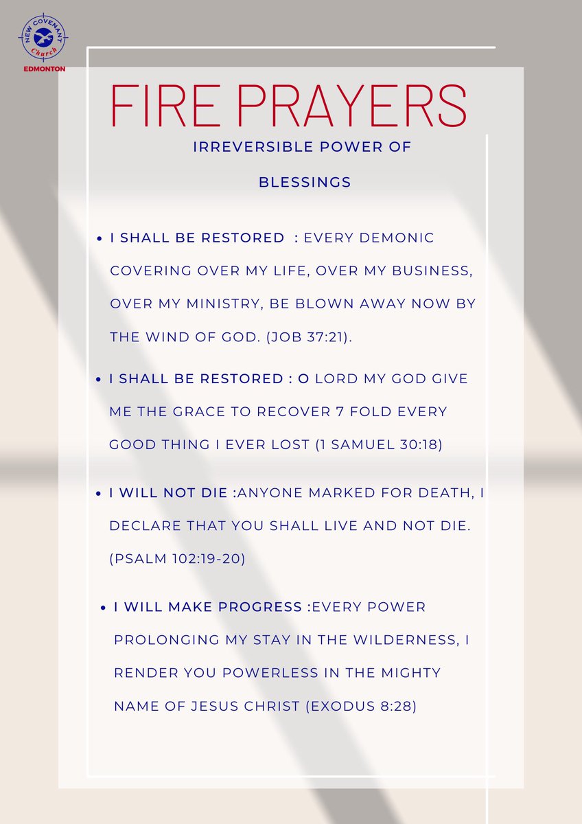 NCCEdmontonCONF's tweet image. Start your day with these #fireprayers 
#ncc
#fireprayers
#edmonton 
#nccedmontonuk
#edmontonchurch
#londonchurch 
#irreversibleblessings
#newcovenantchurchedmonton