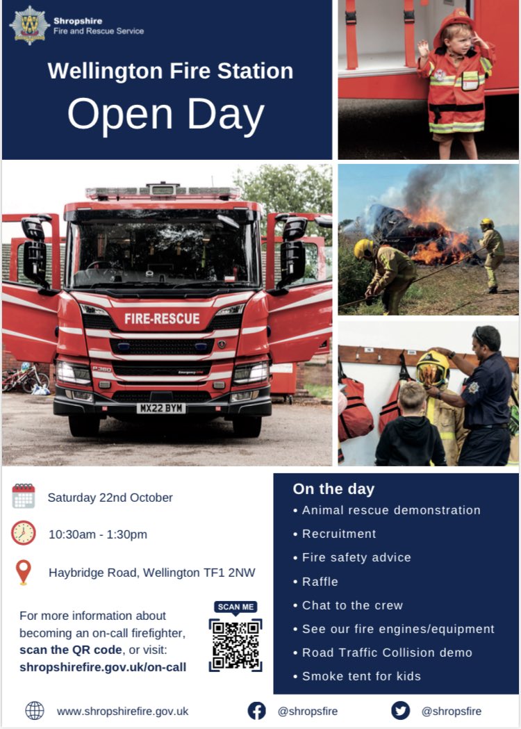 SFRS_WL_oncall's tweet photo. Tomorrow is the big day. We hope you’re all as excited as we are! Come down to Wellington Fire Station Saturday between 10:30-13:30 for a action packed day. Fun for all the family! 

Any donations would be greatly appreciated to the food bank collection we are having on the day. https://t.co/T0t1THPBlK