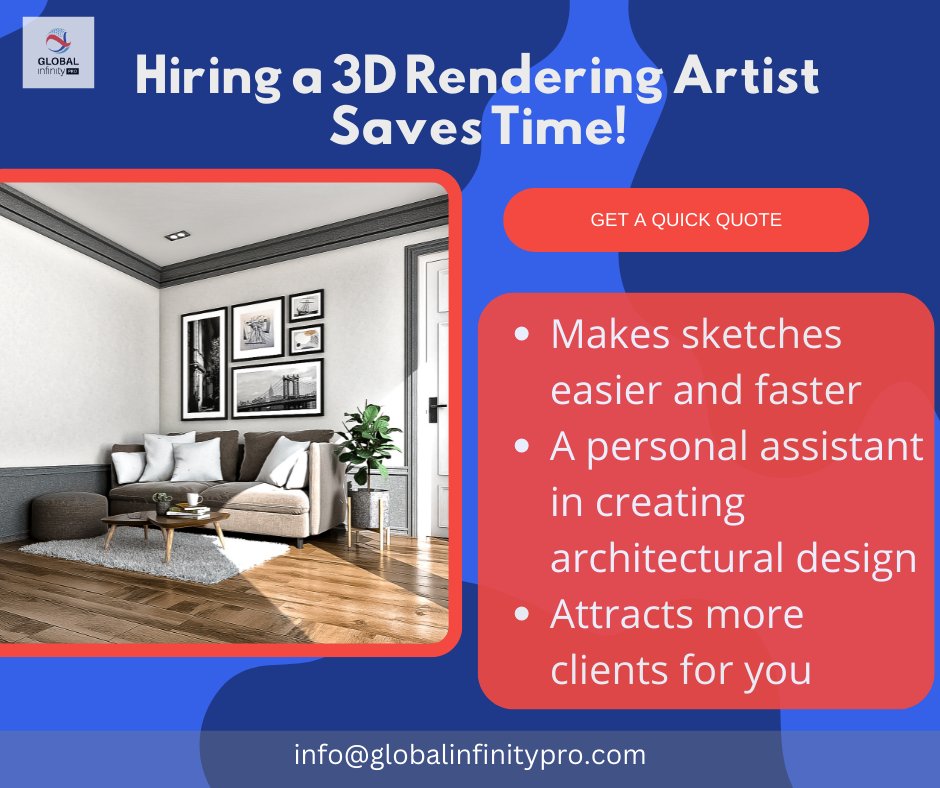 GinfinityPro's tweet photo. HIRING 3D RENDERING ARTIST SAVES TIME. GET A QUICK QUOTE!
Want expert advice from 3D REndering Artist? Message at info@globalinfinitypro.com or call us at +61 861025223.
#globalinfinitypro #3Drenderingservice #architecturaldesign #3Ddesign #3Drenderingartist #interiordesigner https://t.co/dCLkzqyh0W