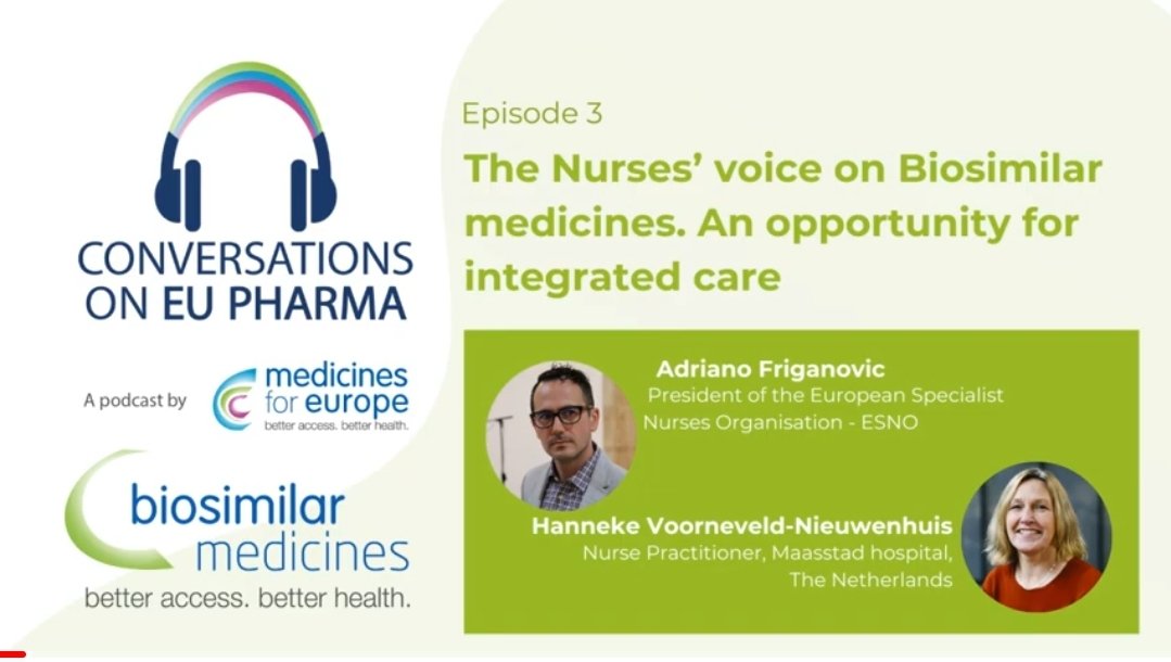 Listen to the <a href="/medicinesforEU/">Medicines for Europe</a> podcast on ##Biosmlilar on the #Nurses roles and resposiblity in todays het and Biosimilars with @KateO_R <a href="/adrianofriganov/">Adriano</a> and <a href="/HVoorneveld/">Hanneke Nieuwenhuis</a> emphasizing on #communication and #trust @mAbxience #mAbxience
youtu.be/AVkQyZxMfGw