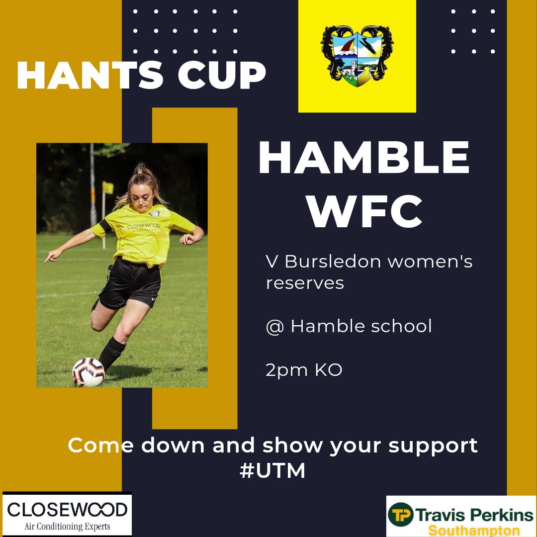 This weekend sees the ladies again take on another cup game in the Hants Cup away at <a href="/BursledonLFC/">Bursledon LFC</a> at the Hamble school. 2pm KO come down and show some support. #UTM
