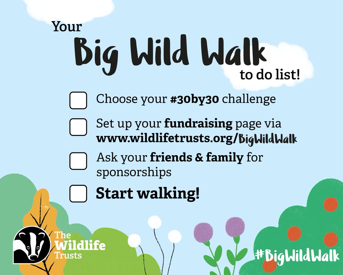 Just THREE DAYS left to go till the #BigWildWalk!

Who’s ready? 👀 

wildlifetrusts.org/bigwildwalk