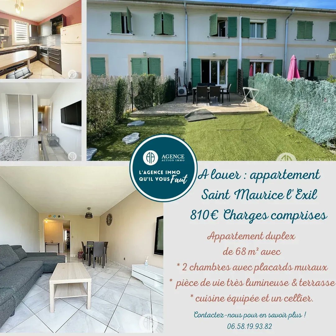 Ag_actionimmo's tweet photo. ! A LOUER !
🏡 Appartement duplex 68m²
🛌 2 chambres
🌲 Terrasse
📍 Saint Maurice l'Exil (38550)
https://t.co/jpcG2oHw1B 
Contactez-nous pour plus d'infos !
#agenceactionimmo #immobilier #locationappartement #saintmauricelexil https://t.co/mnoLEnbGKZ