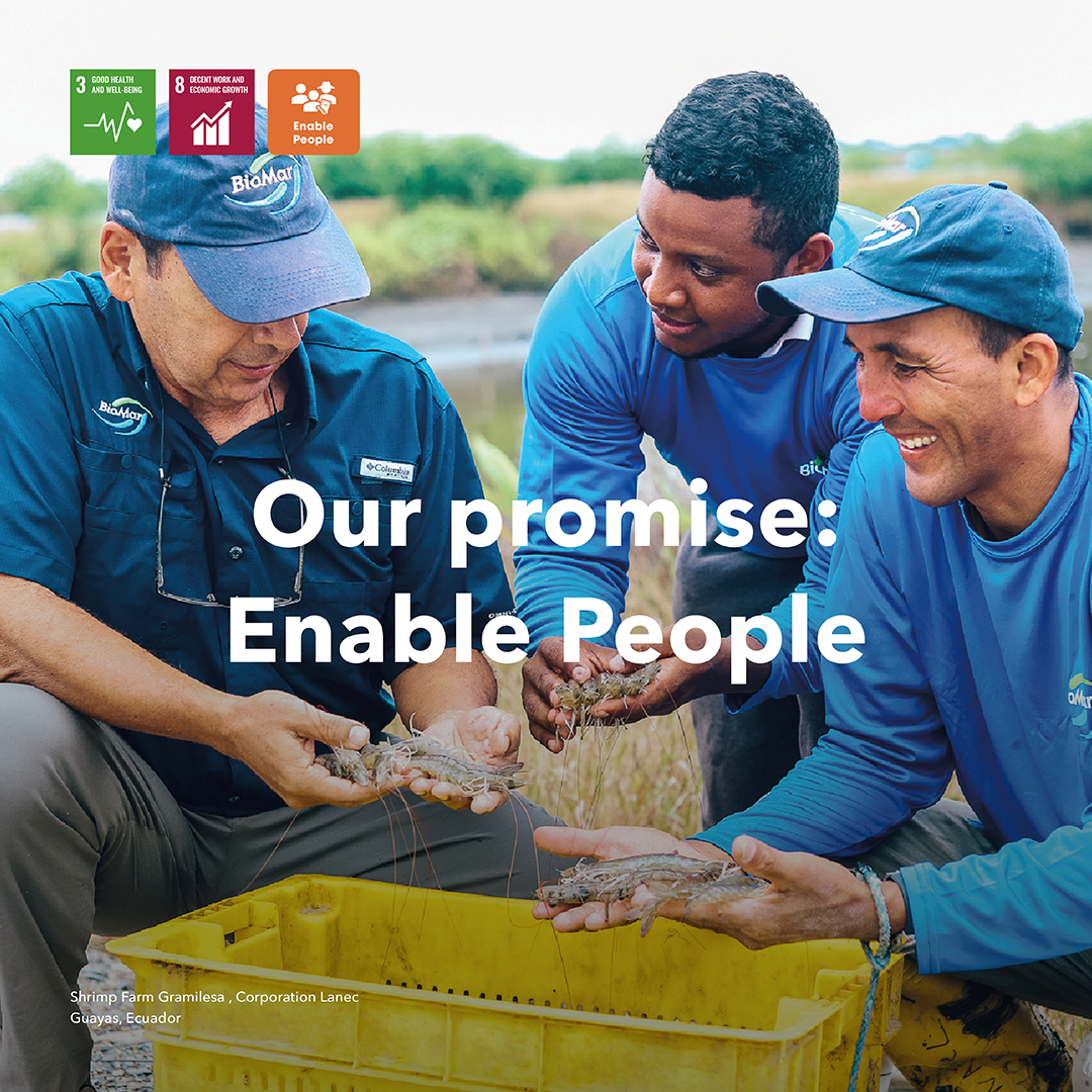 BioMarGroup's tweet photo. 𝗢𝘂𝗿 𝗽𝗿𝗼𝗺𝗶𝘀𝗲: 𝗘𝗻𝗮𝗯𝗹𝗲 𝗣𝗲𝗼𝗽𝗹𝗲

➣ 100,000 people directly engaged in capacity building initiatives by 2030. 

#enablepeople #valuechain #csr #socialimpact #aquaculture https://t.co/bVeaFEMQn8