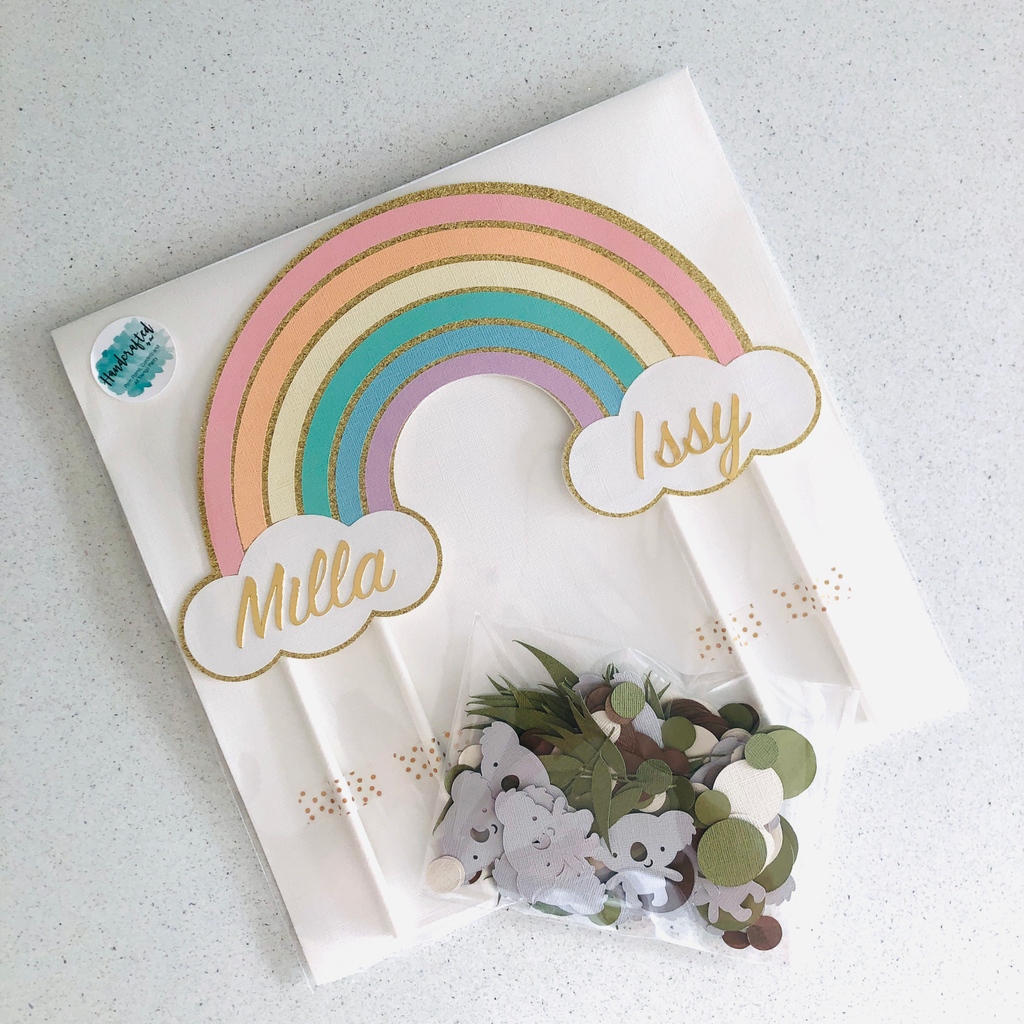 handcrafted_bel's tweet photo. My pastel rainbow 🌈 twin cake topper and cute little Koala 🐨 confetti are ready to go 🤍

🌸 Happy Friday 🌸

https://t.co/6oYcUOF7MT

#koala #koalaparty #koaladecor #koalabirthday #firstbirthday #firstbirthdayparty #babyshower #aussieanimals #partyshop https://t.co/r2eB7YJFrK