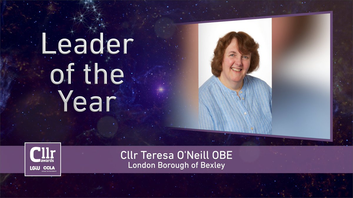 bexleynews's tweet photo. A great achievement - #Bexley’s Council Leader, Cllr Teresa O’Neill OBE, has been won the Council Leader of the Year award. @TeresaONeillLBB https://t.co/kA1v48LL2t