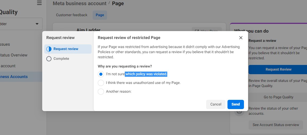 mr_govindsingh's tweet photo. This is the another reason why I hate advertising on #Meta (Facebook) for lead gen. You dont know when/which policy was violated, and you will be restricted.
Also Request review is stuck at this screen.
#ppchchat https://t.co/qOFzDkGXcv