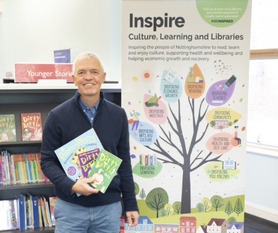 We're welcoming children's favourite Alan Macdonald, author of Dirty Berite, to Beeston Library 📚✍️ Hear stories about his beloved character, and draw your own cartoon as well 🤩 Tickets are just £3 per child, click here to book: bit.ly/DirtyBertie