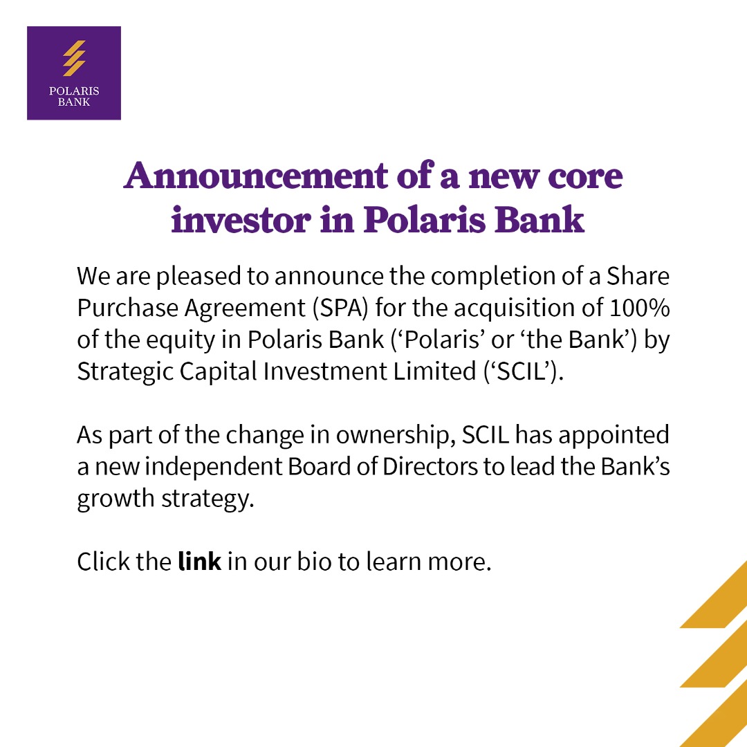 PolarisBankLtd's tweet photo. We want to thank you for your loyalty and support through the years.

Your commitment to us at Polaris Bank has strengthened us and will serve as  the foundation  future growth plans.  

We will continue to deliver excellent service to you as we move on the next phase. https://t.co/A8nHplG1X7
