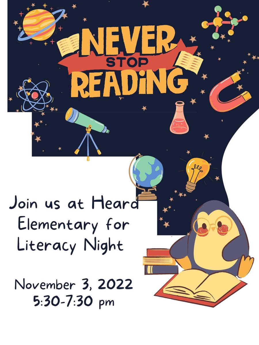 So many fun events are right around the corner at <a href="/heardelementary/">Heard Elementary School</a>. Don't forget to add Literacy Night to your family calendar for November 3rd! #heardsav #literacynight #sccpss #familyengagement #steam #stem