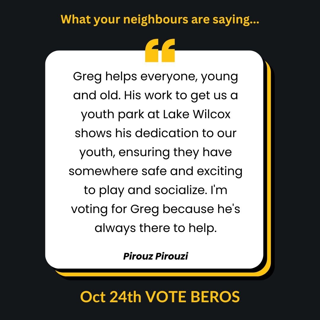 gregberos's tweet photo. The youth park at Lake Wilcox is a great space for the whole family. Projects like this is how we give residents a good return on their tax dollars. I'm committed to advocating for projects that promote health &amp; happiness. Thanks for the support Pirouz! On Oct. 24th please vote! https://t.co/fDsf1SlDlU