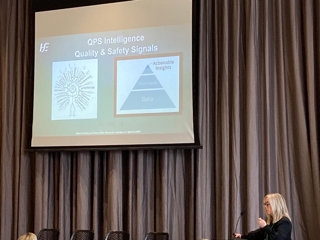 Dr Orla Healy introduces the ‘Quality & Safety Signals’ project to integrate & analyse data from a wide range of sources, & make that information available on a platform to people at all levels of health & social care services to understand & improve care. #QualityAndSafetyConf22