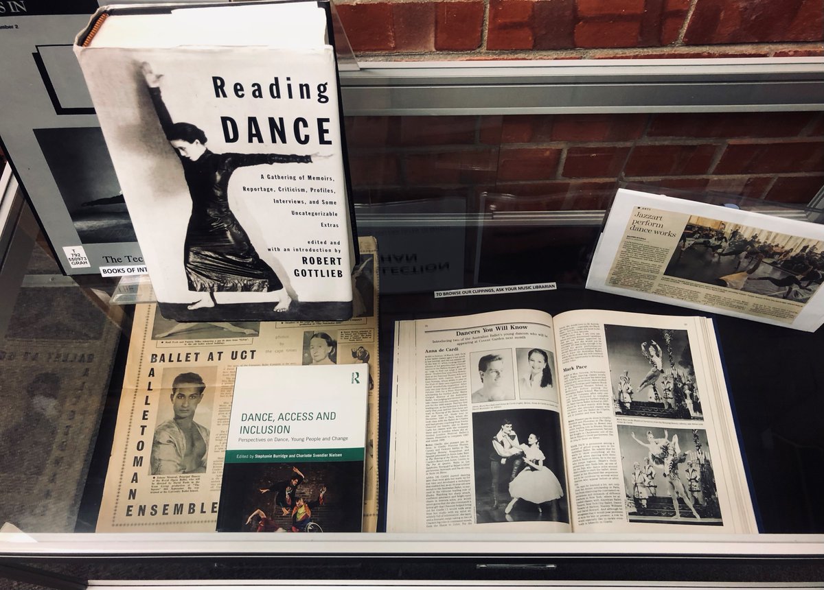 UCTMusicLib's tweet photo. Attention all dance students 💃👯. Interested in unpacking interesting information about dance? Be sure to check out our dance displays #johaarmosavel #davidpoole #dancelegends #Dance #sacm #uct #uclib #Dancer #FridayFeeling #SouthAfrica #capetown #africa #dancelife https://t.co/PGsbkKFgn1
