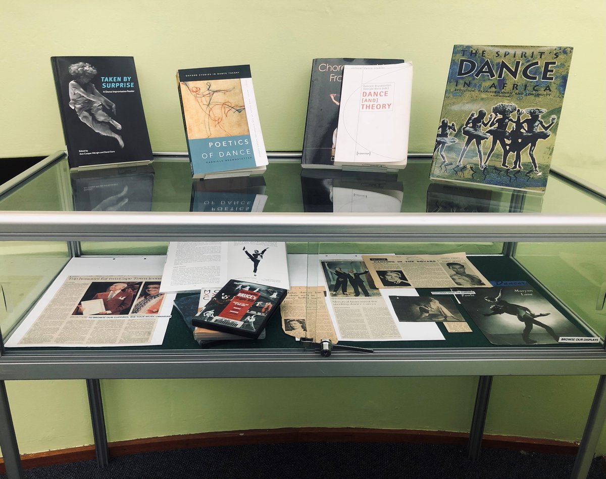 UCTMusicLib's tweet photo. Attention all dance students 💃👯. Interested in unpacking interesting information about dance? Be sure to check out our dance displays #johaarmosavel #davidpoole #dancelegends #Dance #sacm #uct #uclib #Dancer #FridayFeeling #SouthAfrica #capetown #africa #dancelife https://t.co/PGsbkKFgn1