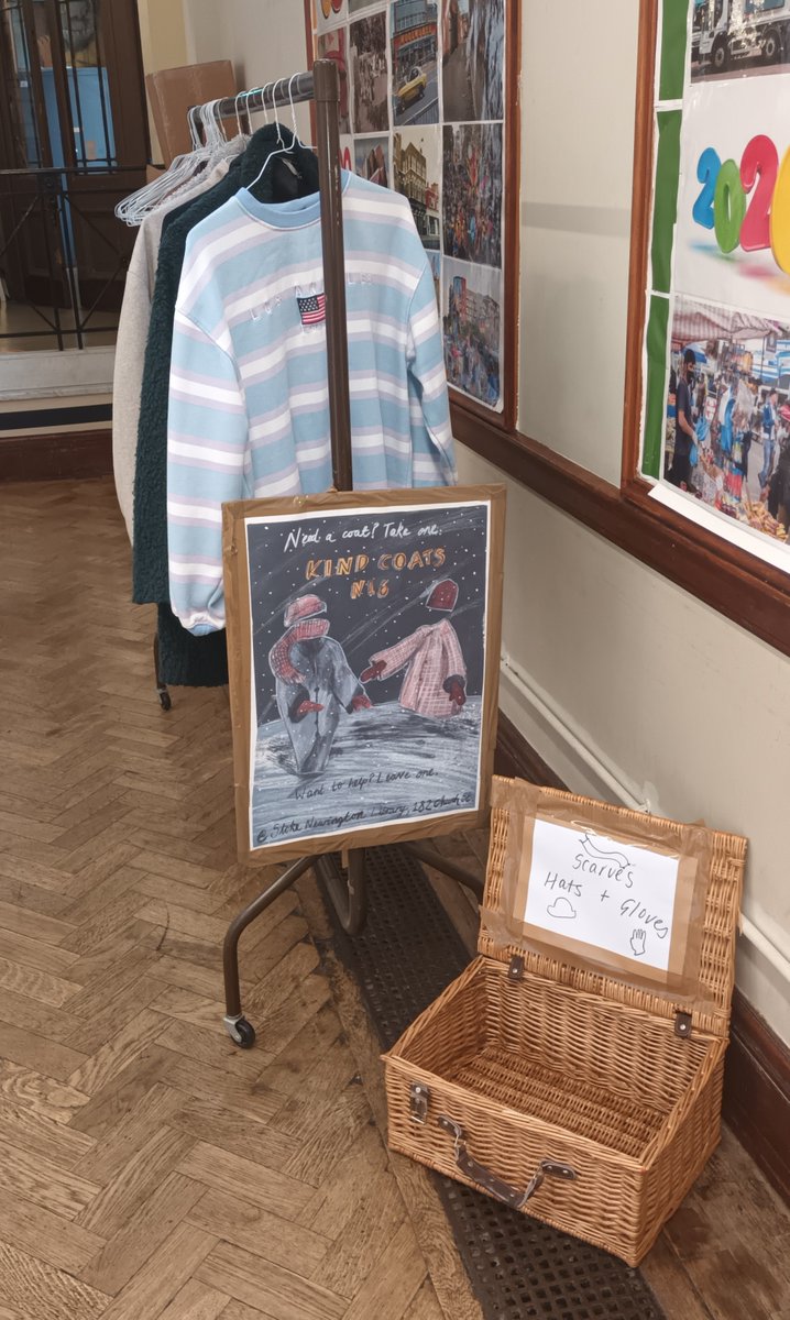 hackneylibs's tweet photo. @KindCoatsUK need a coat? take one... want to help? leave one #StokeNewington #library #N16 @HackneyCouncil we welcome scarves, hats and gloves too... KIND COATS is a homeless coat exchange in the UK - It was set up to help people in need stay warm at the coldest times of year https://t.co/zFmcAJoNHp