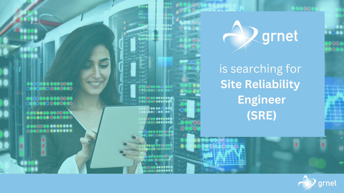 #GRNET is looking for a #SiteReliabilityEngineer (#SRE) with experience in Service Design, Linux internals &amp; at least 1 programming language to work for our Services, Platform or Cloud SRE teams.

Apply here 👉bit.ly/3TE0XNA

#SystemsEngineering #SoftwareEngineering