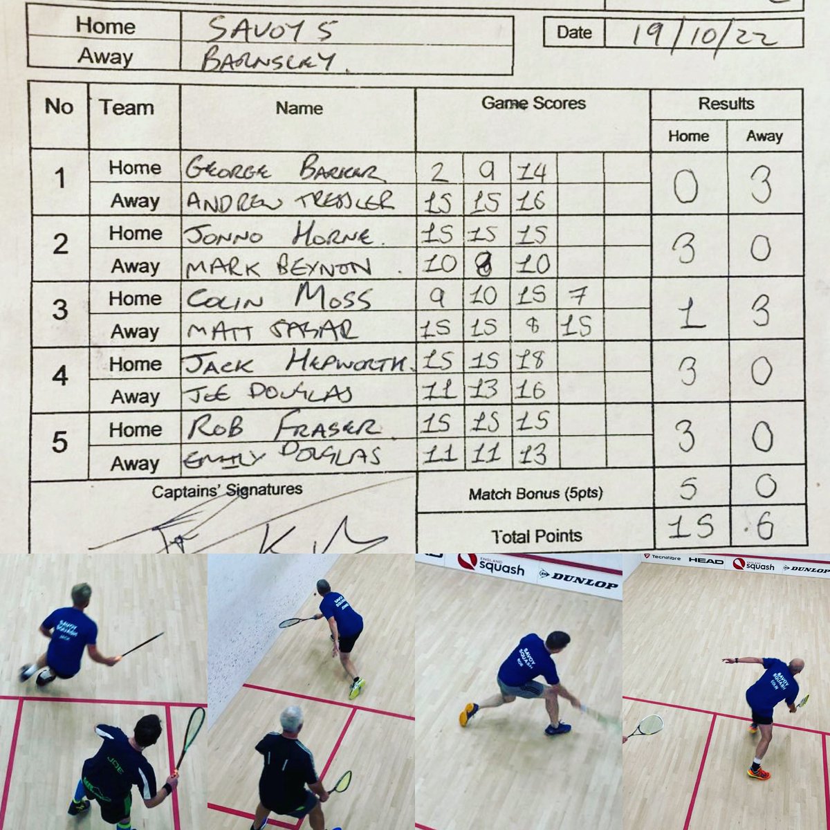 Good start to the season for the 5th team.  3-2 win V Barnsley.  George lost 3-0, Jonno won 3-0, Colin lost 3-1, Jack won 3-0, Rob won 3-0.  Thanks to everybody who was at the club supporting.