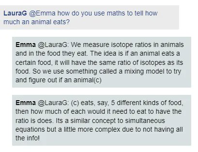 imamaths_team's tweet photo. ➗In the #CircleZone, students have been getting to know the mathematicians and learning about how they use maths in their jobs➗

Take a look below to see how Emma uses maths in conservation to see how much animals eat! 👇

@scienceirel @mathsweek https://t.co/w22IChiFLN