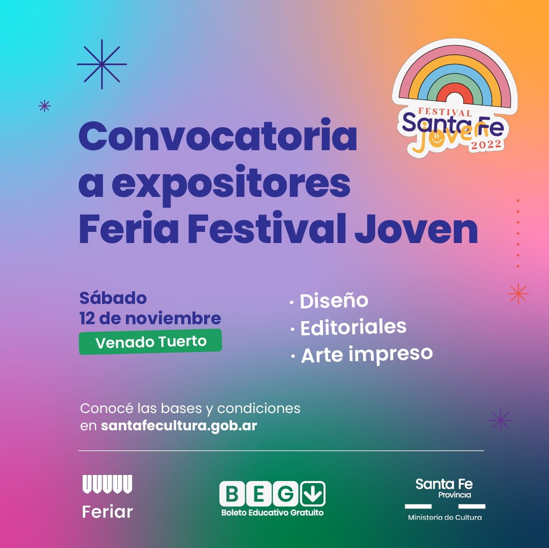 ind_creativassf's tweet photo. 🎉𝗖𝗼𝗻𝘃𝗼𝗰𝗮𝘁𝗼𝗿𝗶𝗮 𝗮 𝗳𝗲𝗿𝗶𝗮𝗻𝘁𝗲𝘀 𝗽𝗮𝗿𝗮 𝗙𝗲𝘀𝘁𝗶𝘃𝗮𝗹 𝗝𝗼𝘃𝗲𝗻 𝗱𝗲 𝗩𝗲𝗻𝗮𝗱𝗼 𝗧𝘂𝗲𝗿𝘁𝗼

Toda la info en https://t.co/gFVG31KKIu

#CulturaSantafesina #Feriar #Festivaljoven #VenadoTuerto #Convocatorias #ArteImpreso #Editorial #Diseño https://t.co/0duc1FOrzW