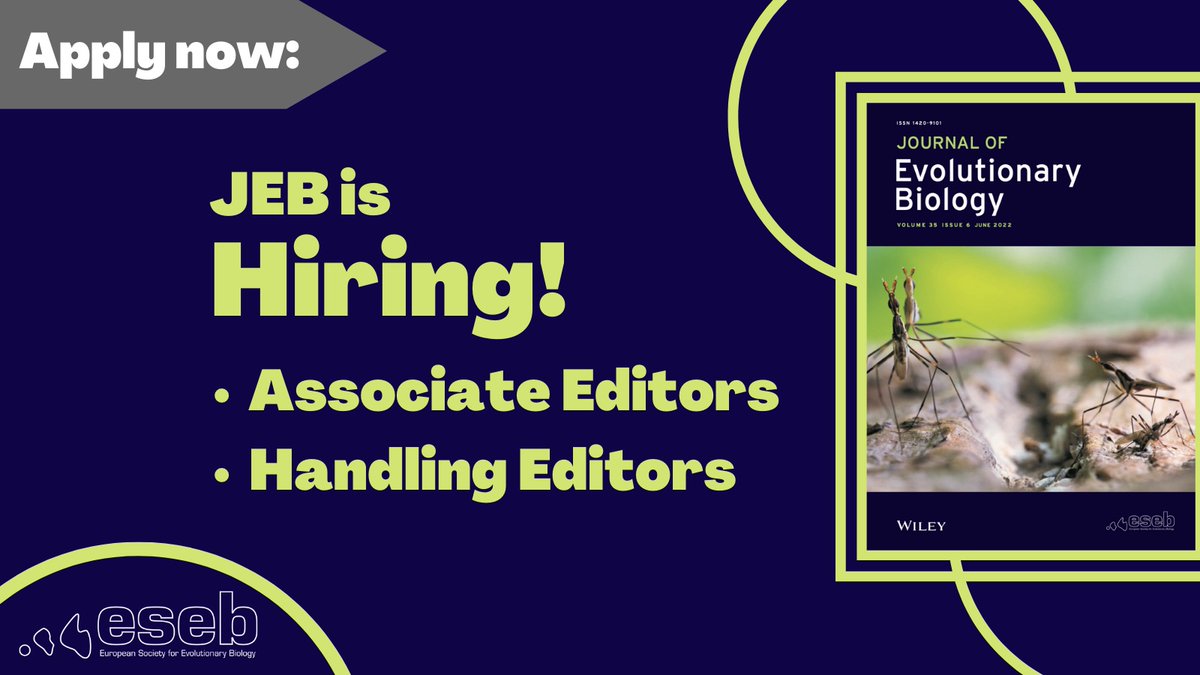 JEvBio's tweet photo. 📢ONE WEEK LEFT TO APPLY!

👉Are you an #evolutionarybiologist?
👉Do you want to support your @eseb_org #societyjournal?
👉Interested in helping to publish great science in your field?

Apply to join our editorial board now: https://t.co/d4hfqMTXl0 
1/🧵 https://t.co/vzDIFM4p6s