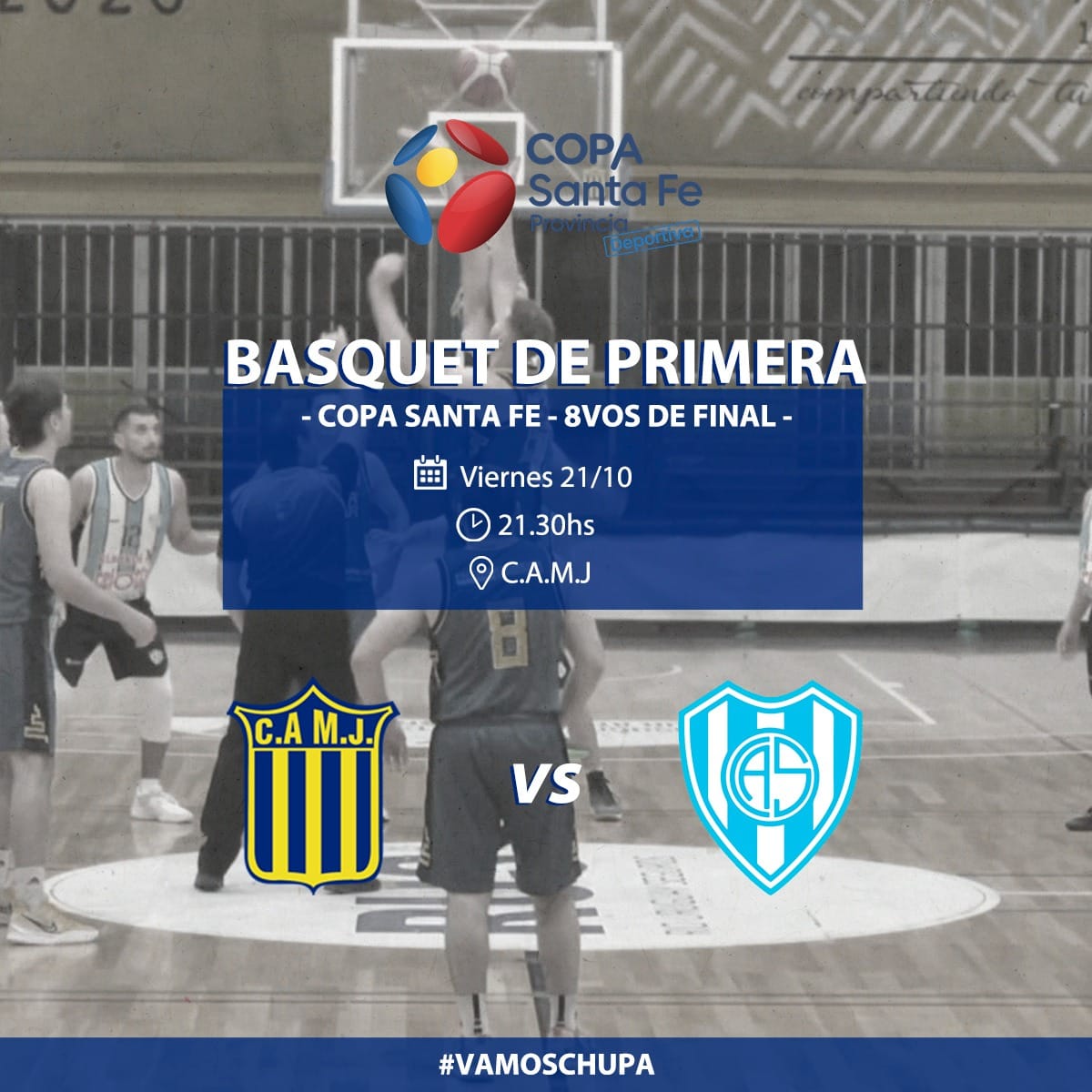 CAMJ1920's tweet photo. BASQUET 

🏆COPA SANTA FE - 8° DE FINAL🏆

Local del club Atlético Sastre, para disputar el 2° partido de la primera instancia de PlayOffs.
El equipo auriazul deberá ganar su partido para obligar a jugar el 3° cotejo.

ALENTEMOS A NUESTROS JUGADORES A PARTIR DE LAS 21:30HS. 🇺🇦🇺🇦 https://t.co/ixsdvLjDNv
