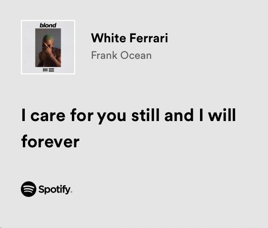 thesadbaby's tweet photo. frank ocean / white ferrari https://t.co/i7HJmpG3wf