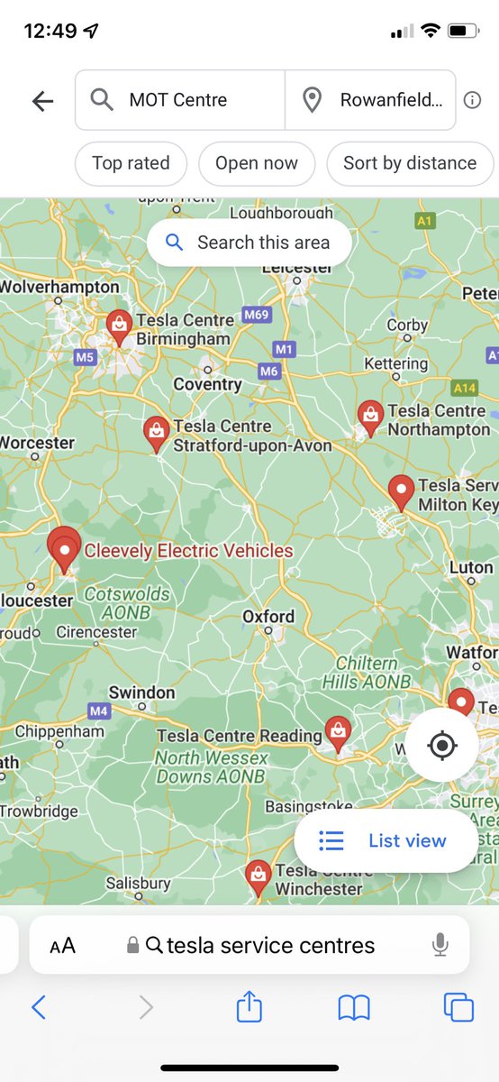 When you Google #TeslaServiceCentre to advise a customer where the nearest one to their current location is, and you find yourself listed. <a href="/TeslaOwnersUK/">Tesla Owners UK 🇬🇧</a> <a href="/tesla/">Tesla</a> #TheIndependentEVSpecialists #CleEVelyEV #ItsInTheName