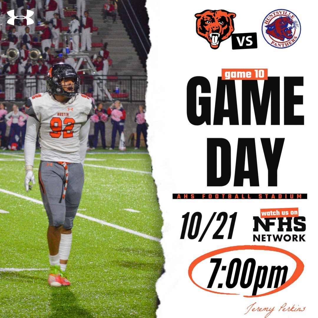 𝗡𝗼𝘁𝗵𝗶𝗻𝗴 𝗹𝗶𝗸𝗲 𝗙𝗿𝗶𝗱𝗮𝘆 𝗻𝗶𝗴𝗵𝘁𝘀 𝗶𝗻 𝗕𝗹𝗮𝗰𝗸 𝗕𝗲𝗮𝗿 𝗟𝗮𝗻𝗱
🆚 : Huntsville 
📍 : Decatur , Ala.
🏟 : AHS Football Stadium
⌚️ : 7 p.m. CT
📺 : nfhsnetwork.com/schools/austin…
🎟️ : gofan.co/app/events/627…
📻 : WAFN 92.7 FM | 104.9 FM
#BlackBearBred🐻 | #AustinMade