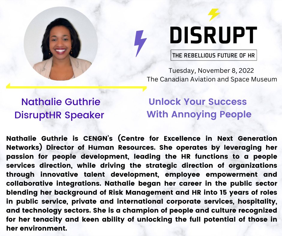 DisruptHROttawa's tweet photo. #MeettheDisruptors - We're excited to have @NathalieGuthrie join us as a Speaker at @DisruptHROttawa !

It's definitely going to be a disruptive evening !

Get your tickets NOW: https://t.co/cU7TTdUVTq

#disrupthr #hrleaders #hrprofessionals #hrcommunity #disruptors #ottawa https://t.co/MHvNy5Wt07