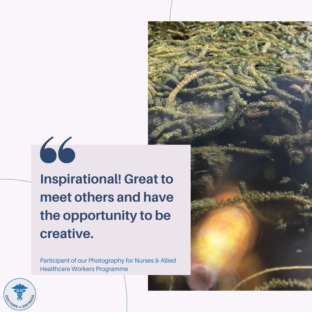 📷So wonderful to receive such positive feedback from our recent photography groups, facilitated by @The_RPS 💙Our creativity programmes allow health workers a place to take some time to reflect and focus on different skills. #FeelGoodFriday #doctorsindistress