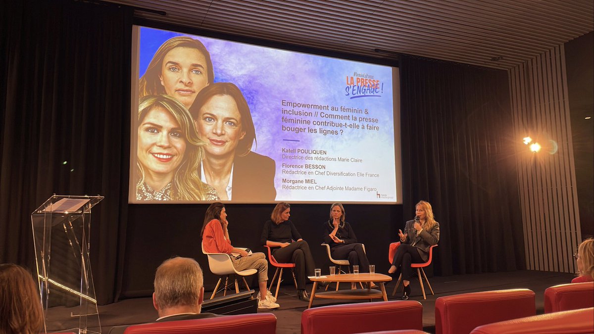 Alice Vachet (@alicevachet) on Twitter photo LIVE #demainlapresse <a href="/havasmediafr/">Havas Media Network FR</a> : une table ronde passionnante sur l'#inclusion et l’#empowerment au féminin dans la presse !
🎤<a href="/KatellTwit/">Katell Pouliquen</a> Directrice des Rédac <a href="/marieclaire_fr/">Marie Claire</a> Florence Besson Rédac chef Diversification <a href="/ELLEfrance/">ELLE</a> & Morgan Miel Rédac Chef Adj <a href="/Madamefigaro/">Madame Figaro</a> LIVE #demainlapresse <a href="/havasmediafr/">Havas Media Network FR</a> : une table ronde passionnante sur l'#inclusion et l’#empowerment au féminin dans la presse !
🎤<a href="/KatellTwit/">Katell Pouliquen</a> Directrice des Rédac <a href="/marieclaire_fr/">Marie Claire</a> Florence Besson Rédac chef Diversification <a href="/ELLEfrance/">ELLE</a> & Morgan Miel Rédac Chef Adj <a href="/Madamefigaro/">Madame Figaro</a>