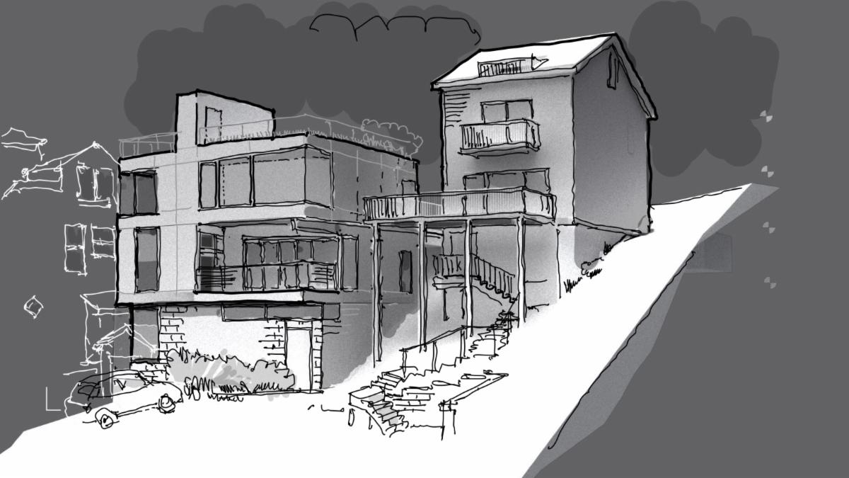 fisherarch's tweet photo. #ProjectPreview
Here are some options for an addition to a traditional home. The site is quite hilly, being on a big #Pittsburgh #slope

#Architecture @goodnotes.app #revit #sketches #blackandwhite #design #ContemporaryDesign #ModernArchitecture https://t.co/rshyWGdsNy