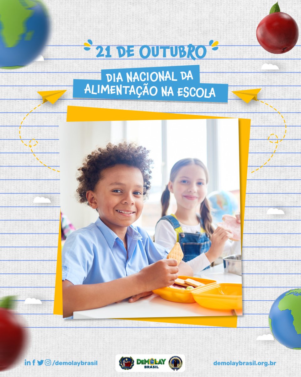 DeMolayBrasil's tweet photo. A data existe com intenção de ressaltar a importância das ações voltadas para a educação alimentar e nutricional dos estudantes de todas as etapas da educação.

O SCDB está sempre pensando no desempenho das escolas públicas, pois são as fundações da grandeza de nosso país. https://t.co/L77vGVqzKw