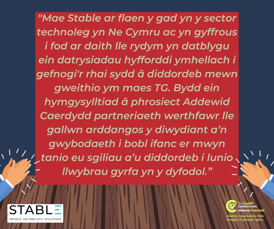 Thank you #thestableteam for signing the Cardiff Commitment pledge to support @whs_cardiff students to develop their skills and knowledge for careers in technology!

We look forward to working with you to support the development of young people across the city!