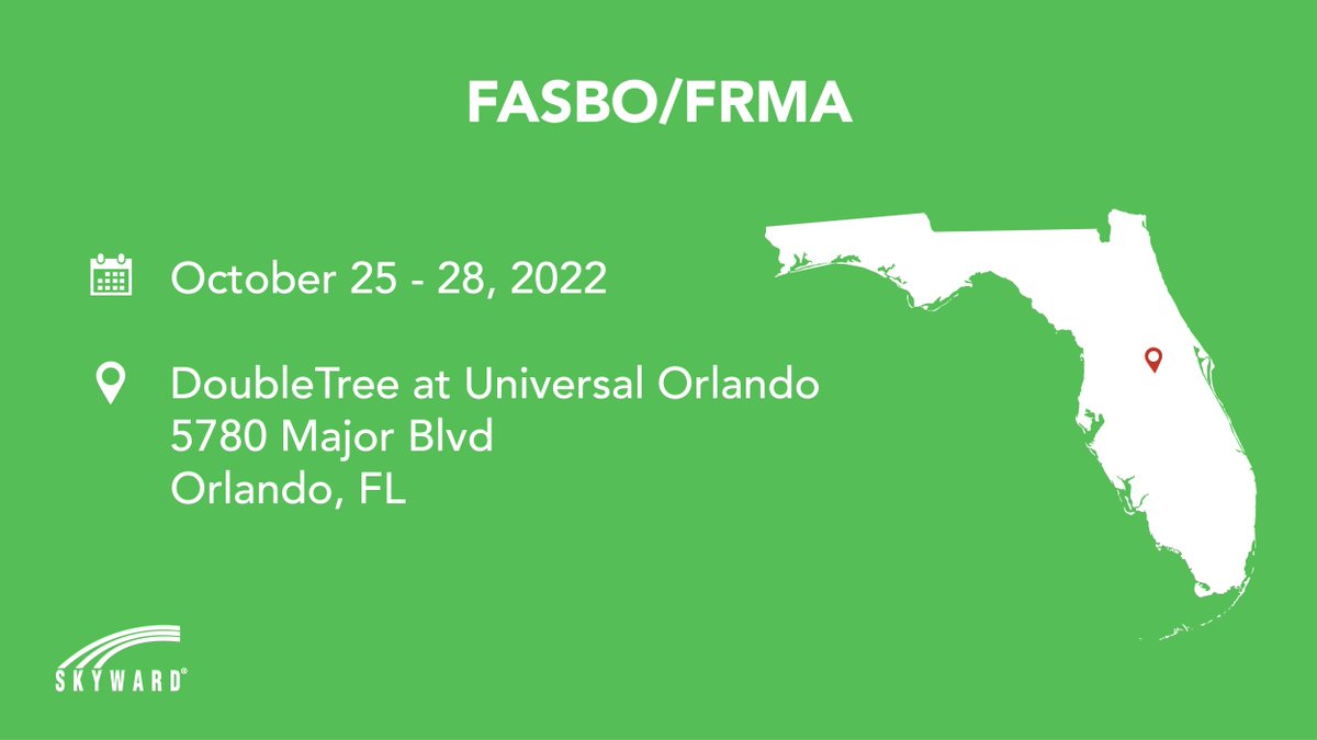 Skyward_Inc's tweet photo. Our team will be in sunny Florida next week for the @FL_ASBO/FRMA Conference in Orlando! ☀️
We're counting down the days until we can connect with #FloridaEducation professionals. Be sure to say hi when you see the Skyward booth!
#FASBO #FASBO2022 #EdTech https://t.co/hBzrUPCd08