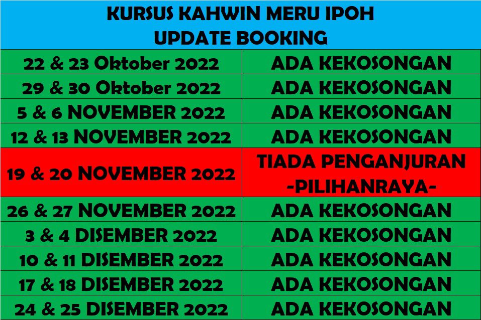 Kursus Kahwin Meru Ipoh (@mohkursuskahwin) / Posts / X