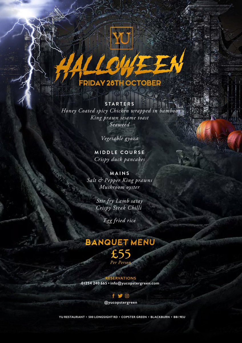 Friday 28th October Halloween Party <a href="/YuCopster/">Yu Copster Green</a> 

#halloween #party #yucopstergreen #chinese #ribblevalley #lancashire #foodanddrink #partytime