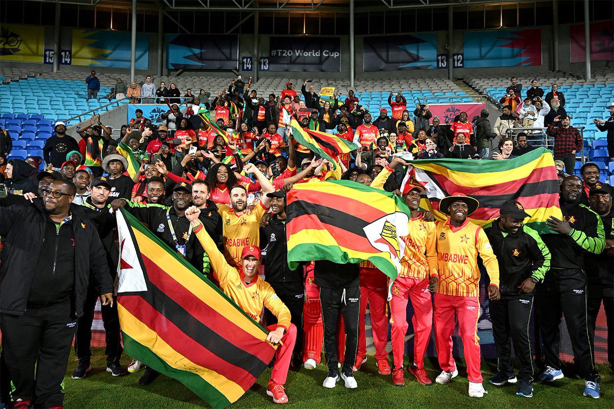 Sportskeeda's tweet photo. Nothing without the fans 🇿🇼💛

📸: Zimbabwe Cricket

#scovszim #t20worldcup #crickettwitter https://t.co/W2MqhP5N3G